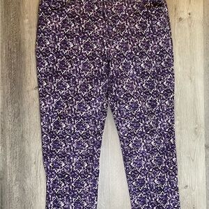 Chico’s Purple Printed Ankle Pants Size 1.5